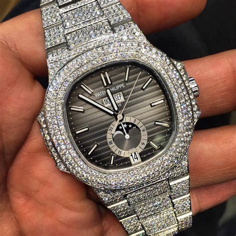 replica iced out patek philippe nautilus|Patek Philippe Nautilus full diamond.